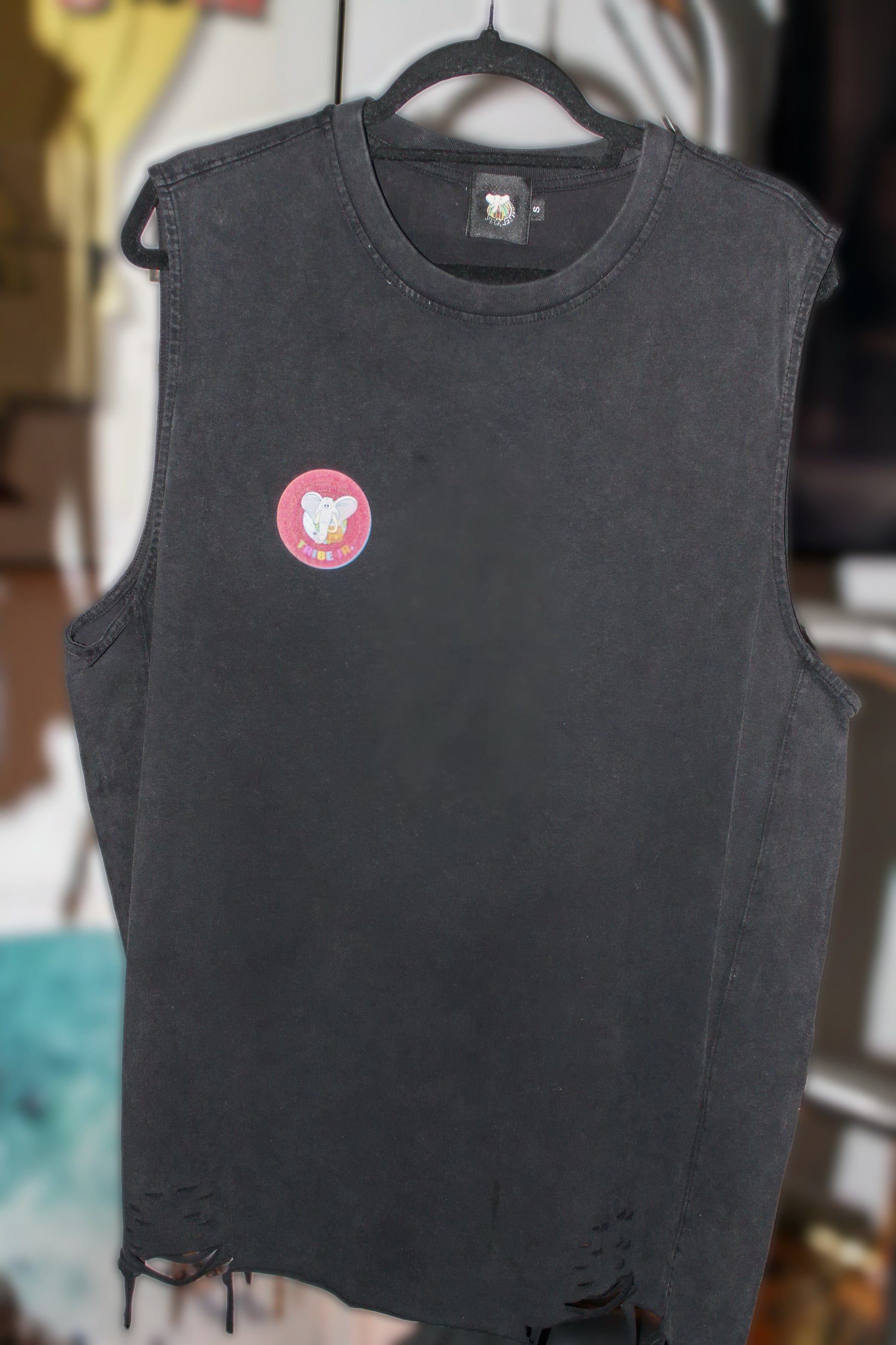 Raw-Hem Ashanti Folklore Tank Top