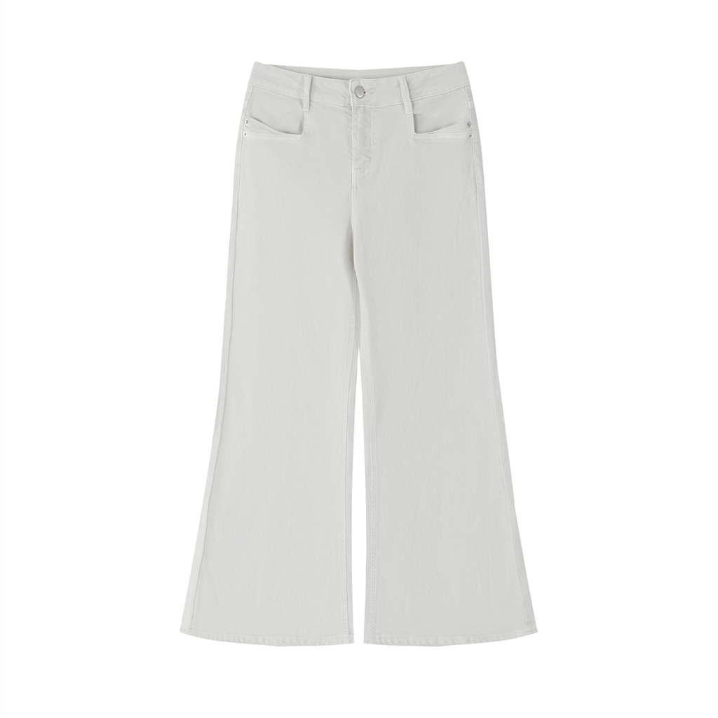 Light gray wide-leg pants on a white background