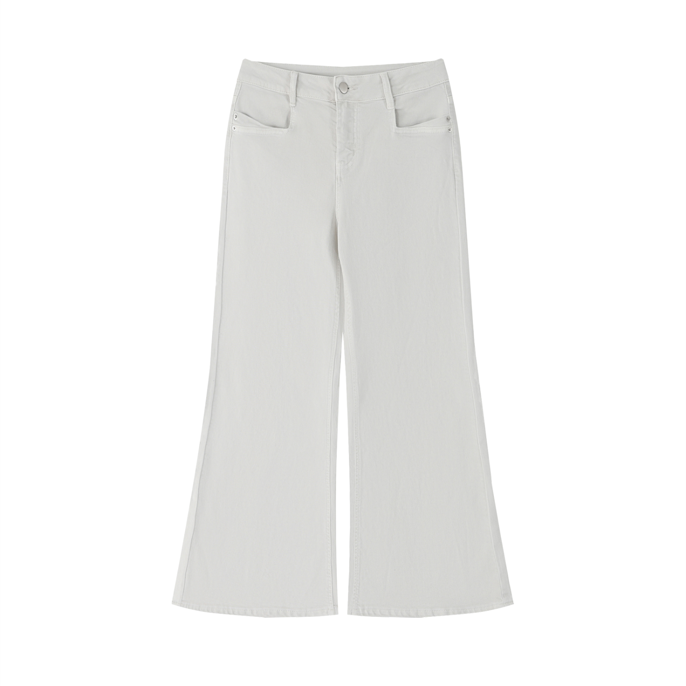 Light gray wide-leg pants on a white background