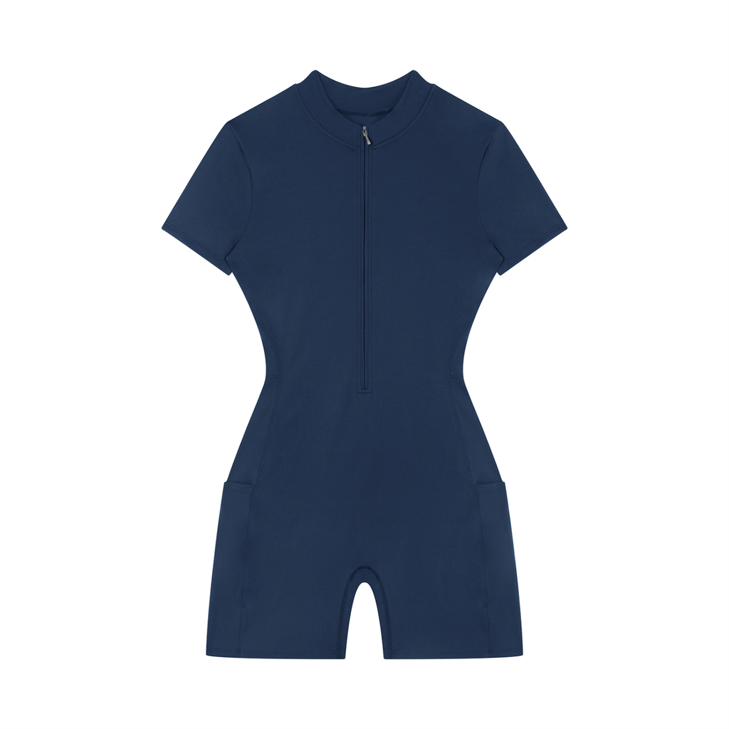 Navy blue wetsuit on a white background