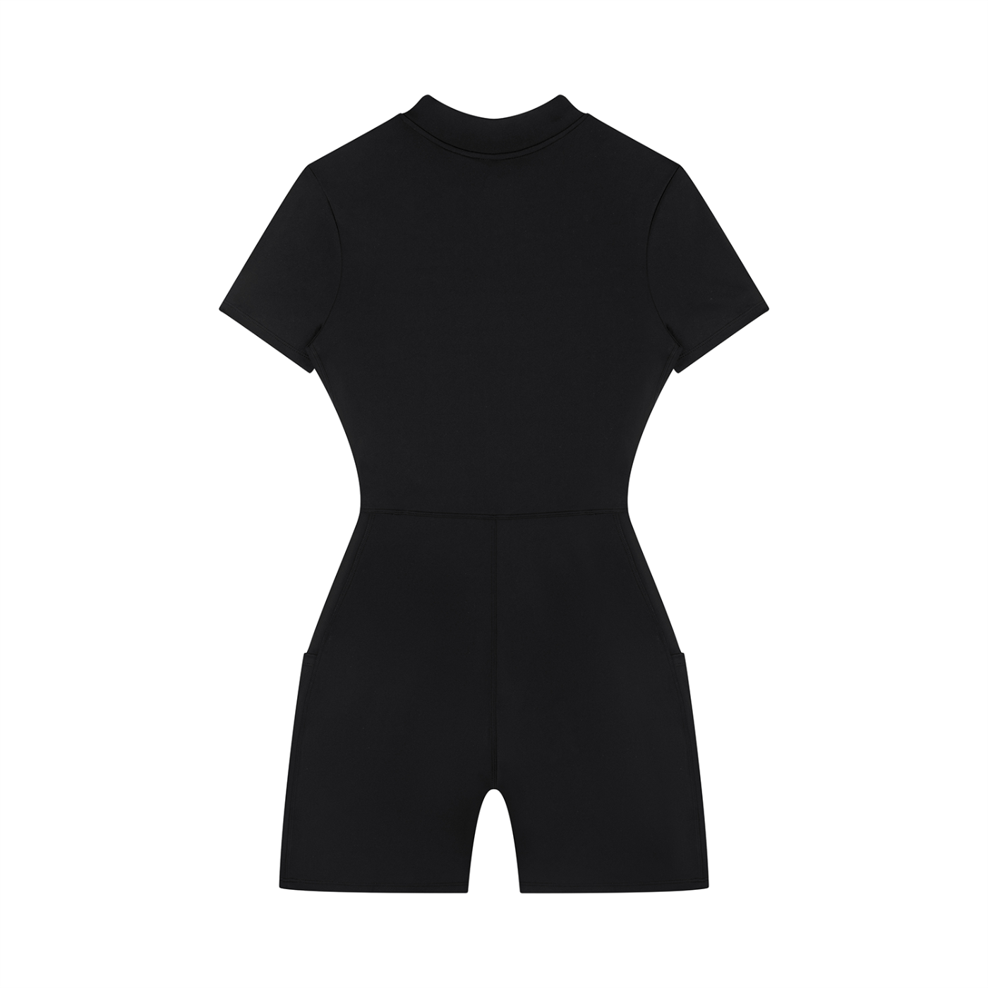 Black romper on a white background