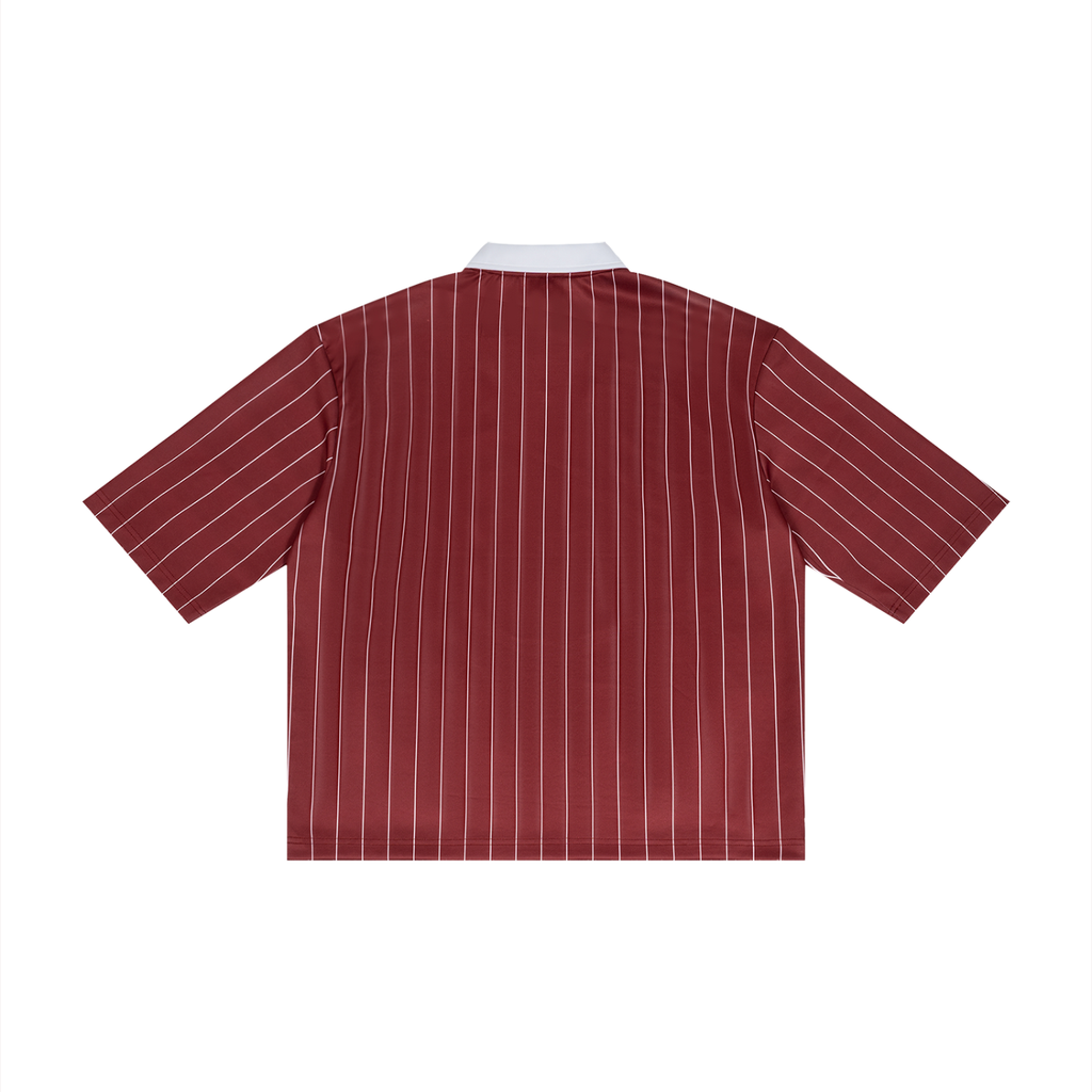 Red pinstripe shirt on a white background