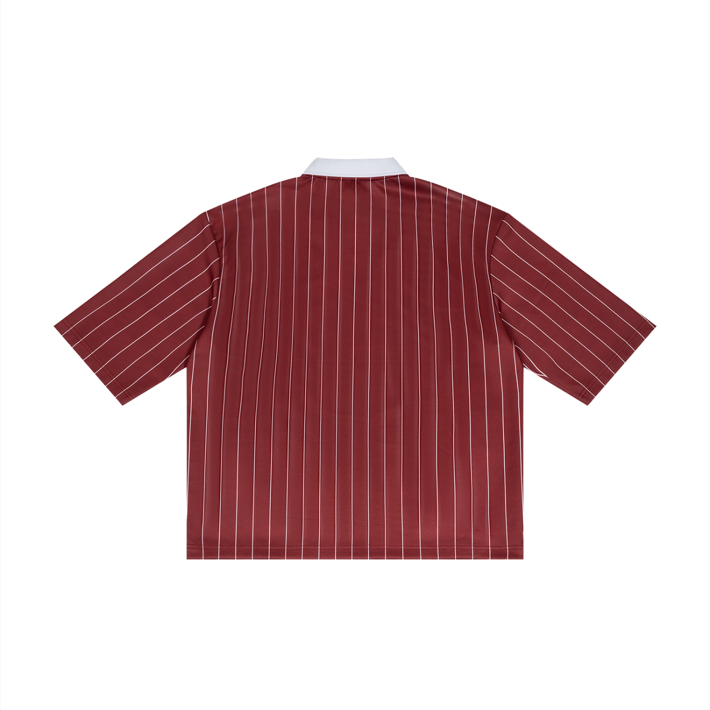 Red pinstripe shirt on a white background