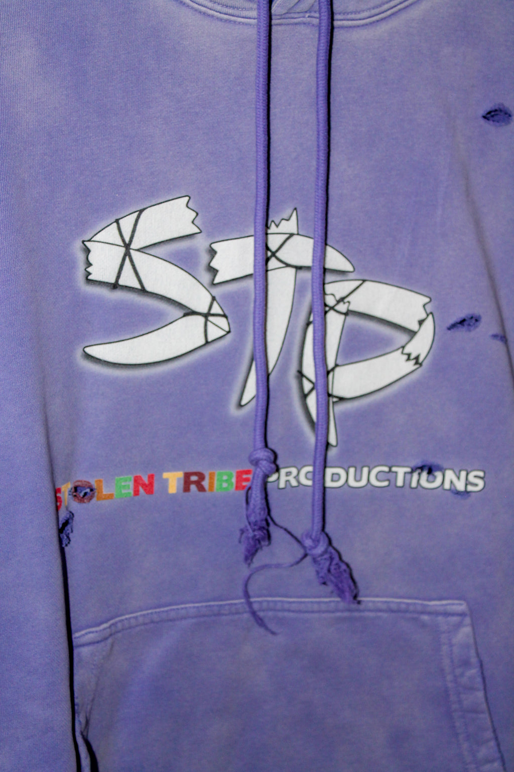 Distressed José Ricon Pure Cotton Hand-Frayed Monkey Washed Hoodie