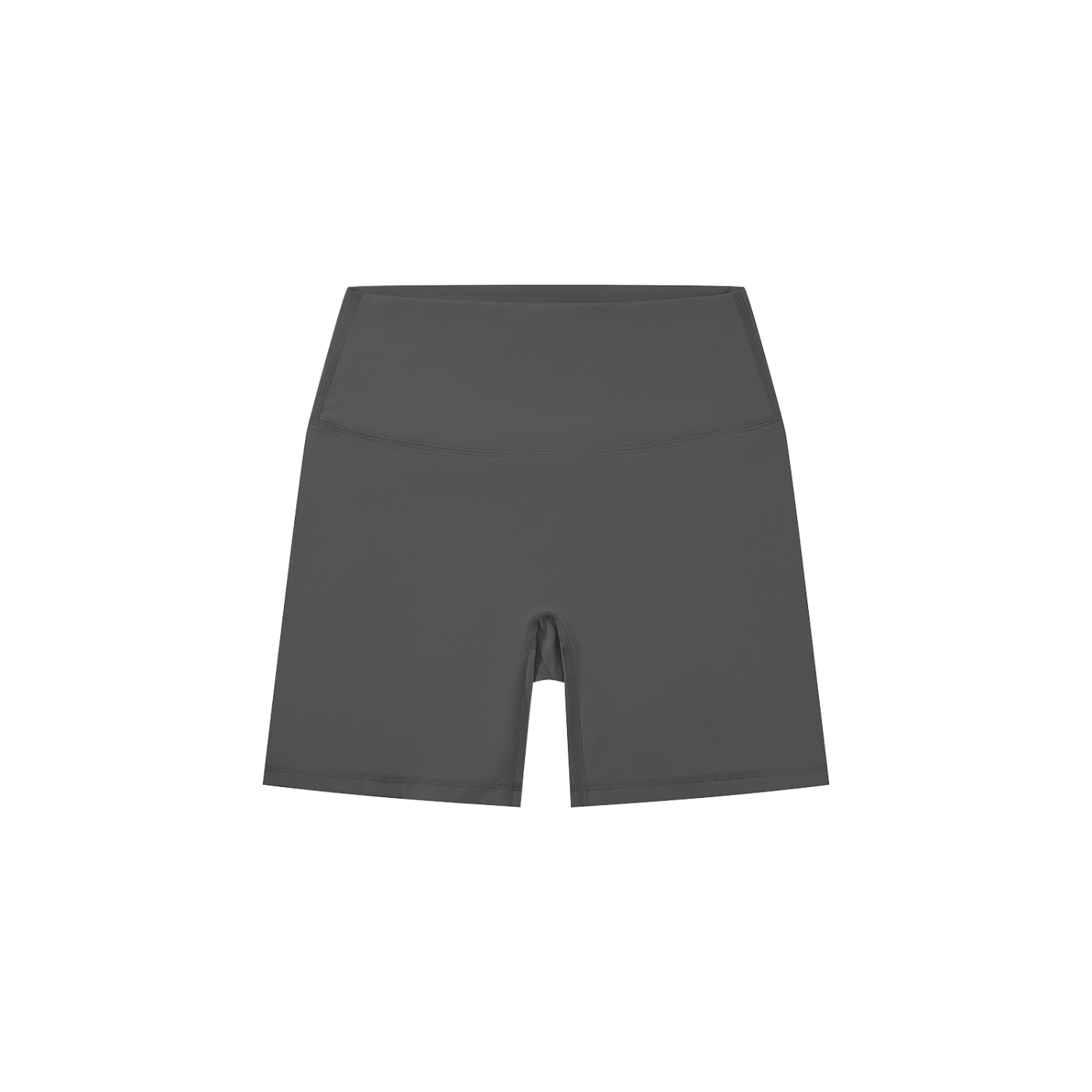 Black shorts with a drawstring on a light gray background