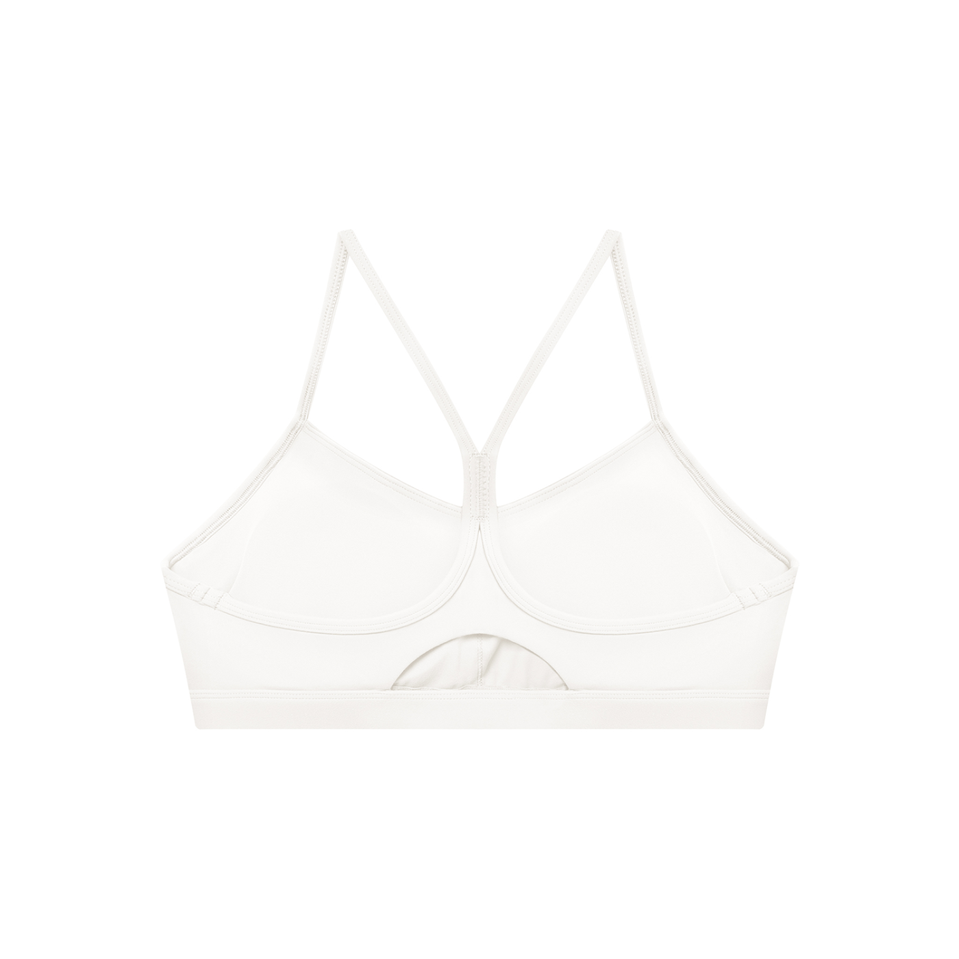 White bralette with thin straps on a white background