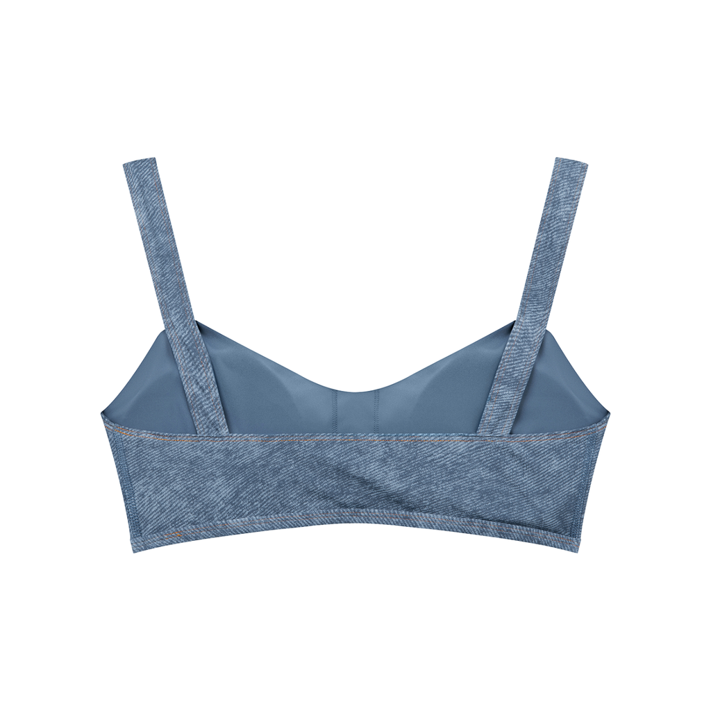 Women's Fine Faux Denim Sports Bra
