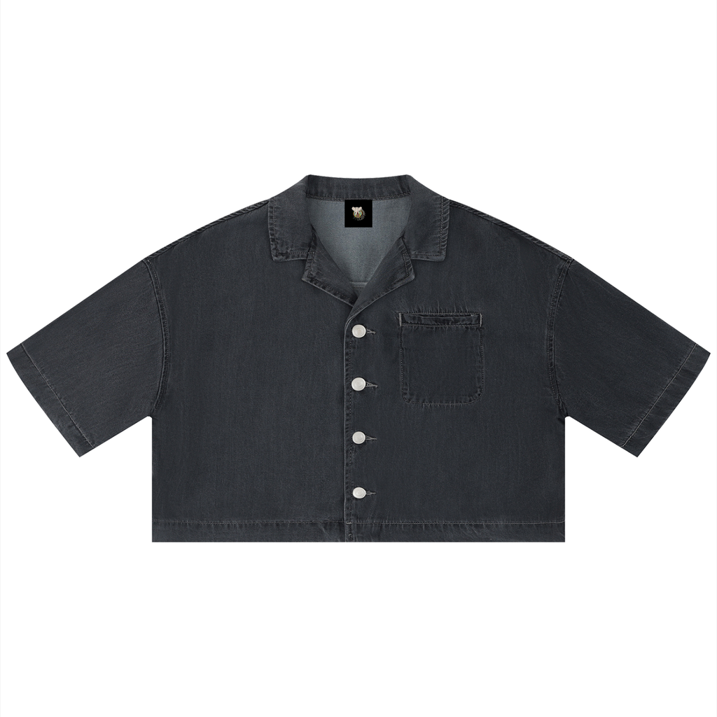 Women's Vintage Wash Boxy Cropped Shirt