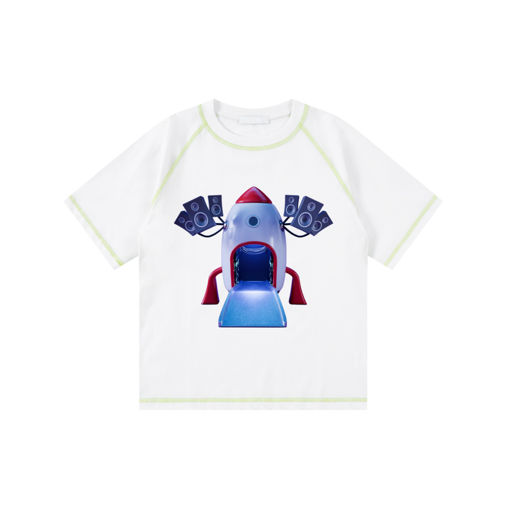 Loose Contrast-Stitched Last Rocket Kids' T-Shirt
