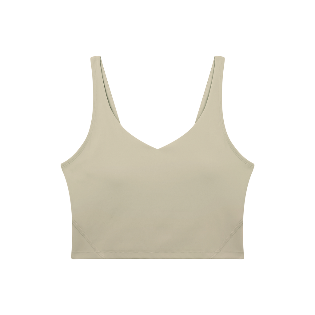 Beige tank top on a white background