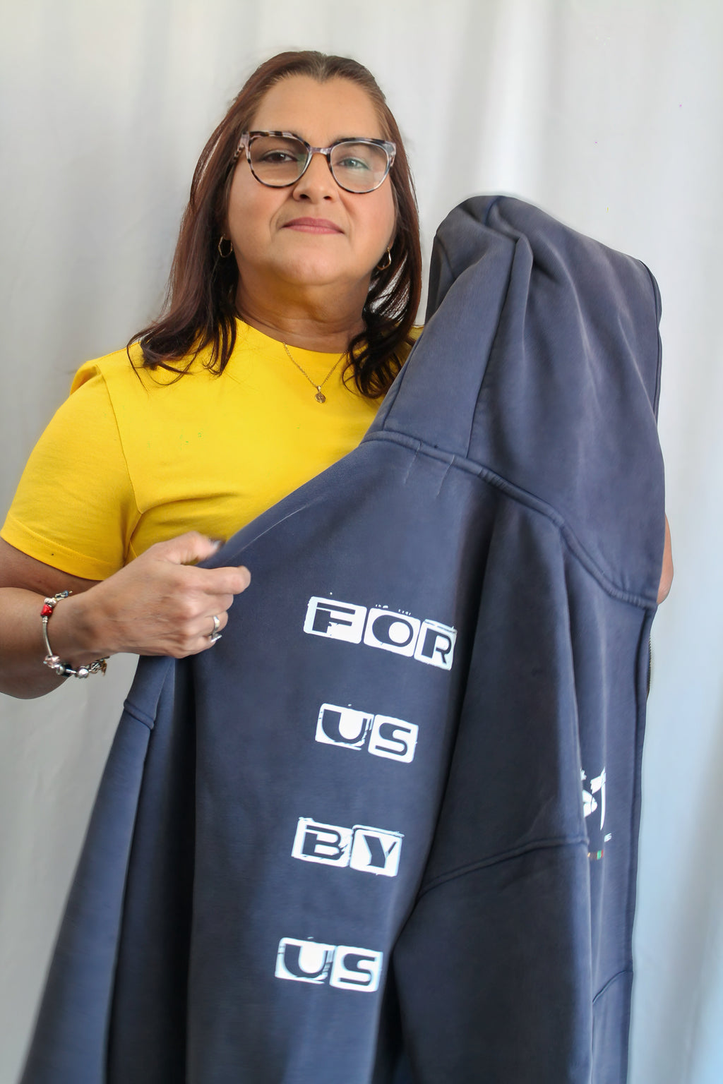 Snow Washed Zip-Through Us vs Them Fleece Hoodie