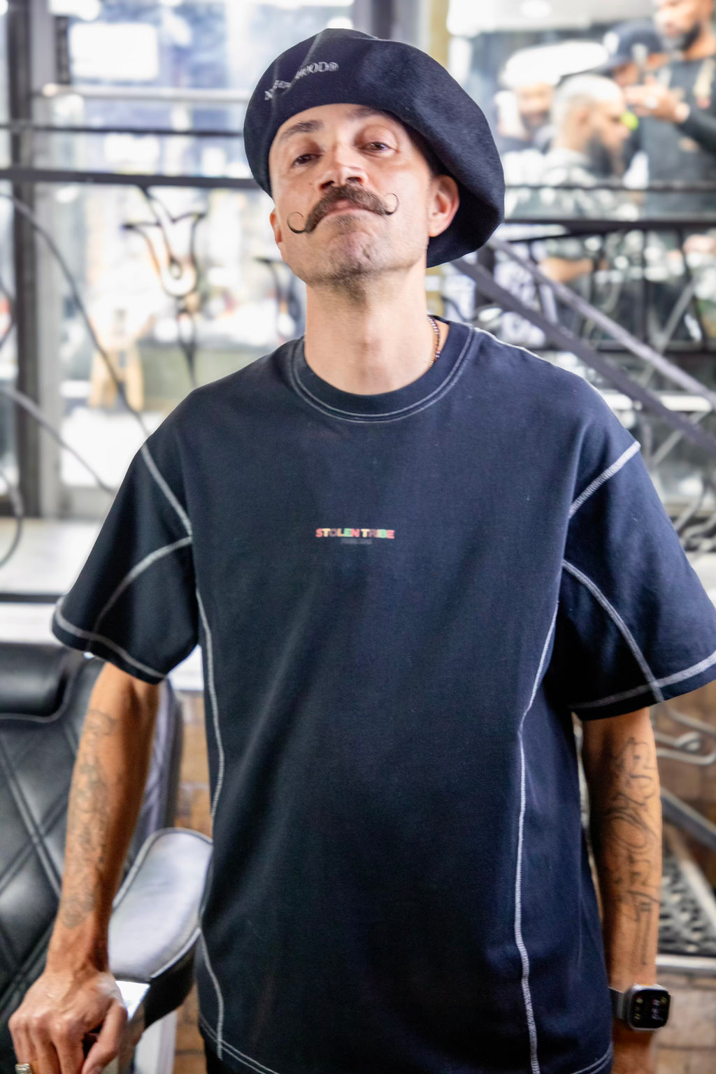 Cruisin' Contrast-Stitched Cotton Ivory T-Shirt