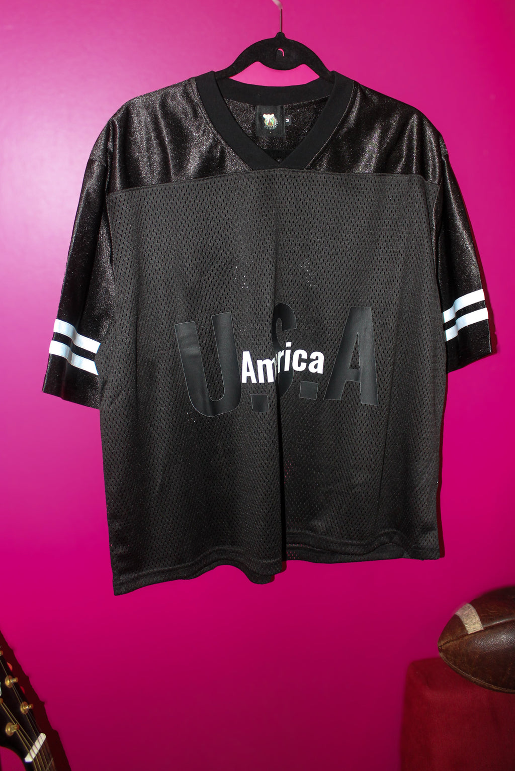 BlaKk America Taped Mesh Jersey T-Shirt