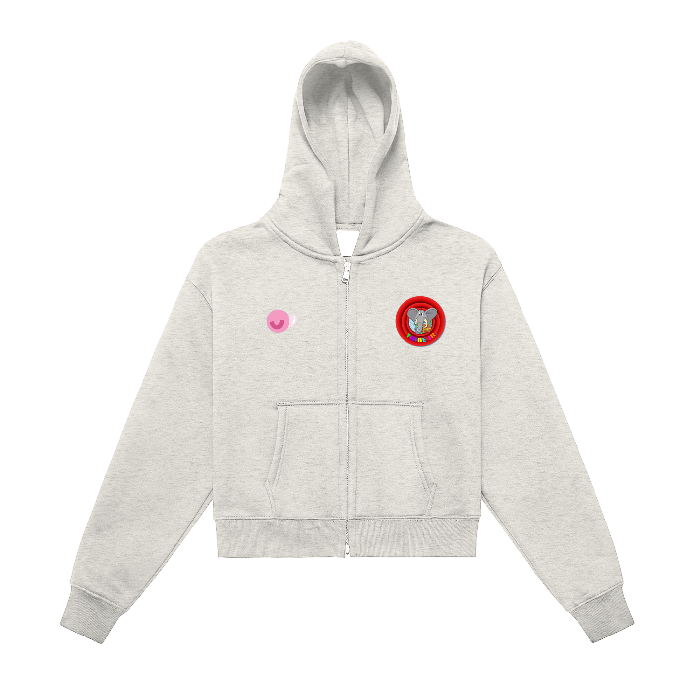 Ananse-Wa Fleeced Cry-Baby Zip-Up Cropped Hoodie