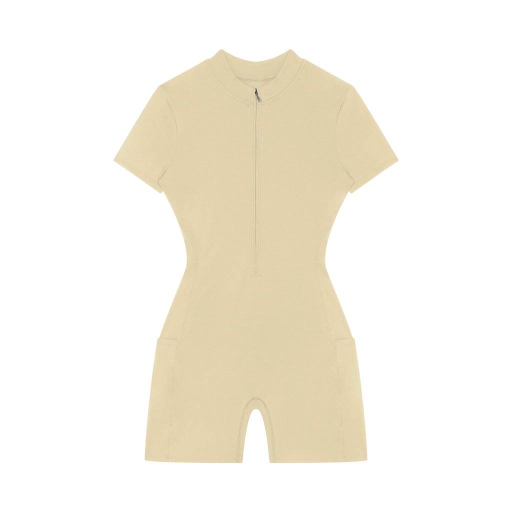 Beige wetsuit on a white background