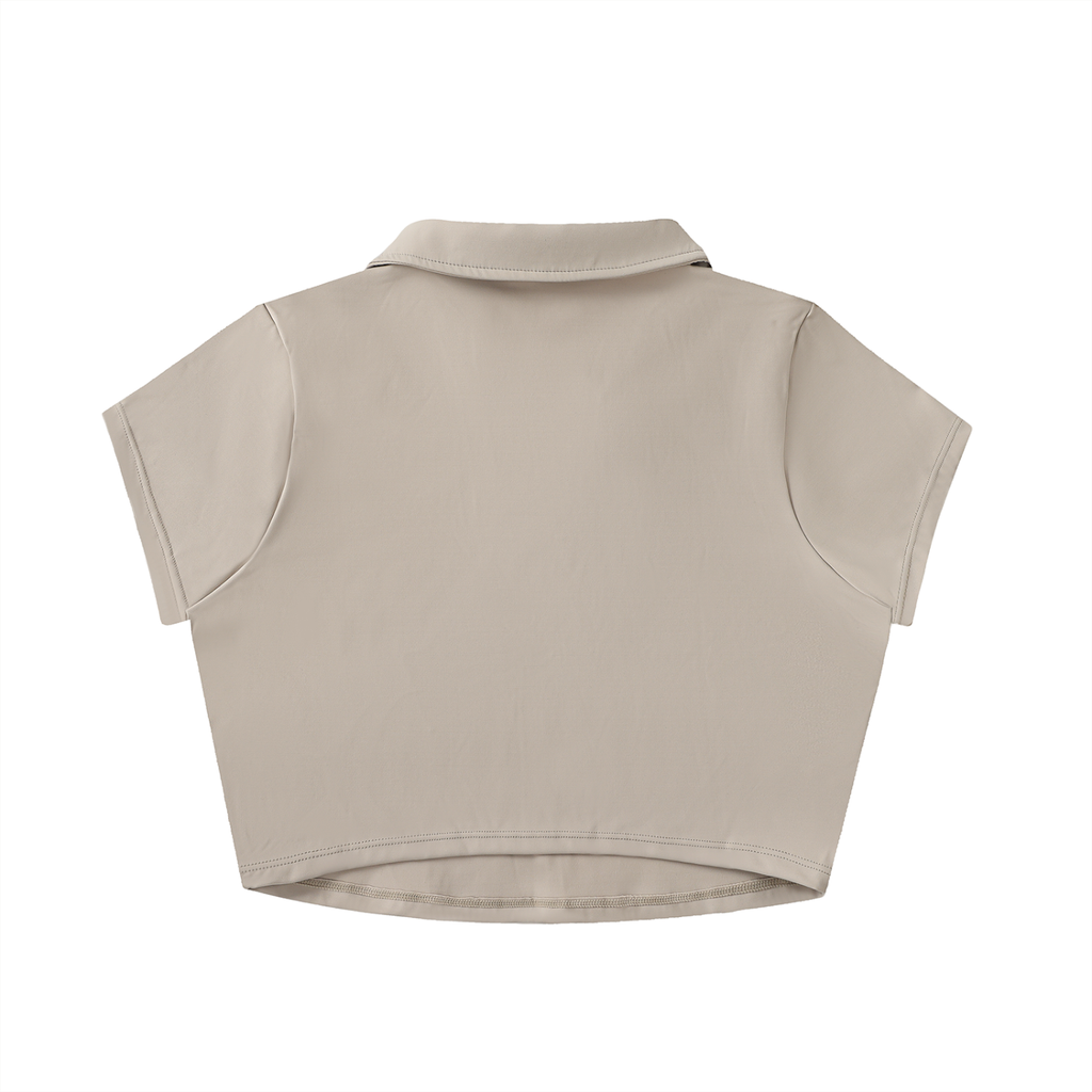 Stolen Ivory V-Neck Lapel Crop Top