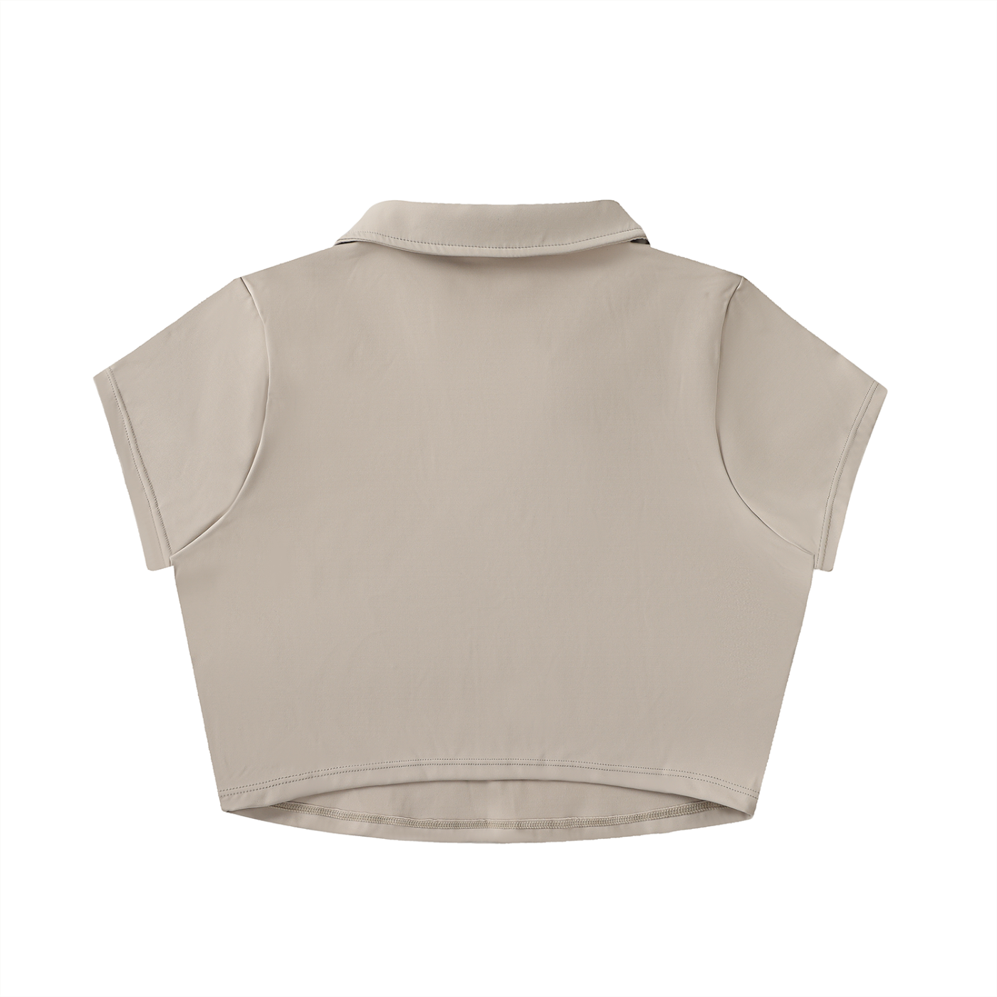 Stolen Ivory V-Neck Lapel Crop Top
