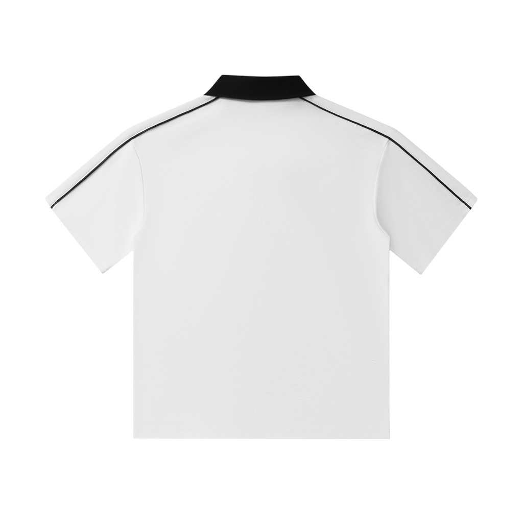 Short-Sleeve Stolen Ivory Contrast Polo Shirt