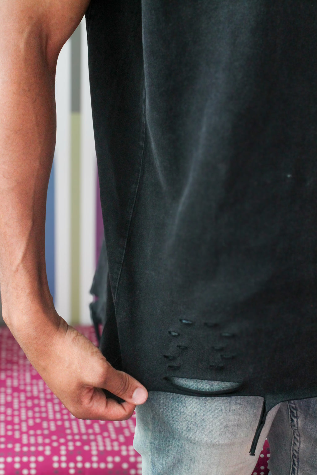 Raw-Hem Ashanti Folklore Tank Top