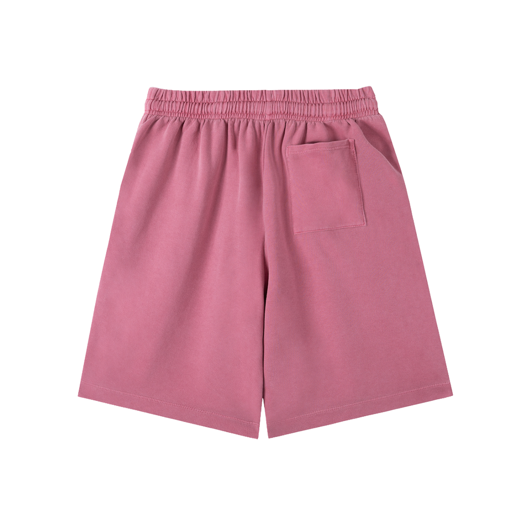 Pink shorts with a pocket on a white background