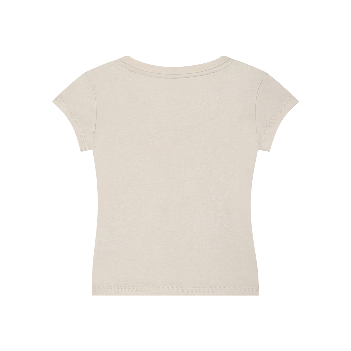 Ivory Essential V-Neck Bodycon T-Shirt