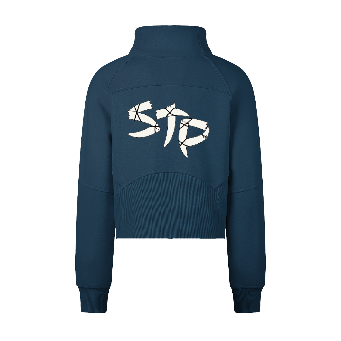 Ivory Cropped Half-Zip Thriller Sweatshirt