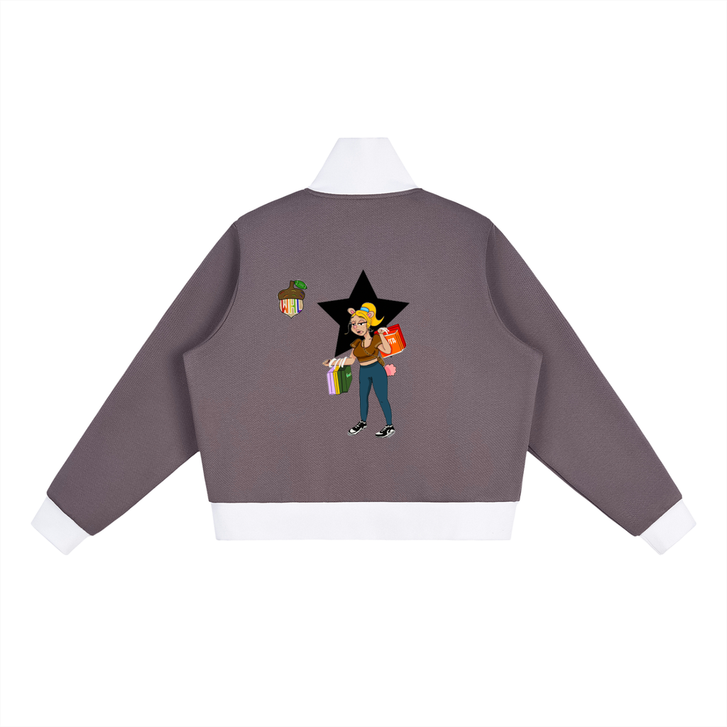 D-HI Cropped Puppy Love Fleece Track Jacket