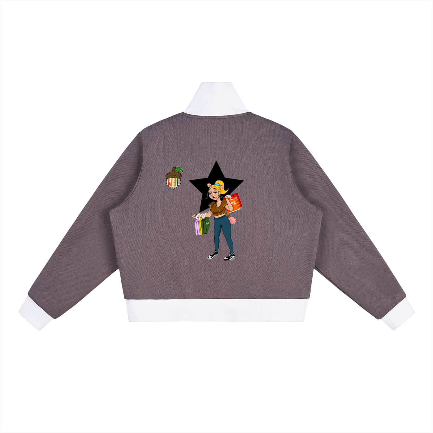 D-HI Cropped Puppy Love Fleece Track Jacket