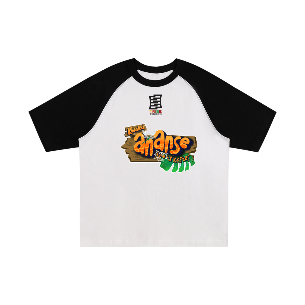 Kwaku Ananse Tribe-Blocked Raglan Sleeve T-Shirt