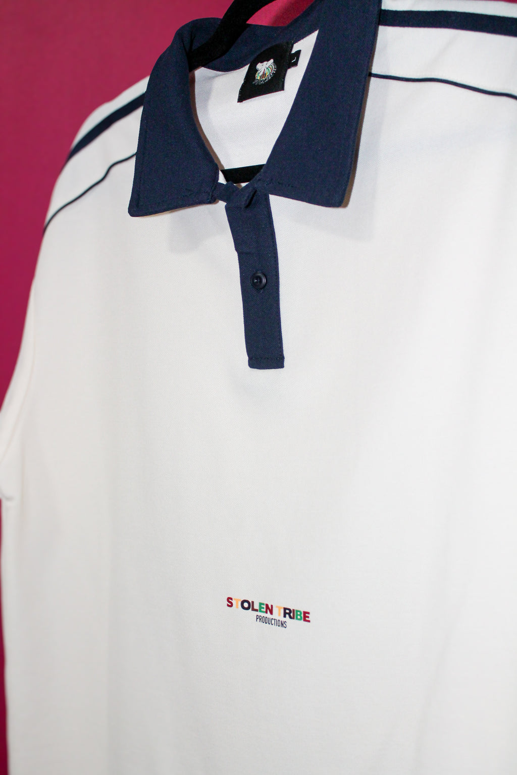 Short-Sleeve Stolen Ivory Contrast Polo Shirt