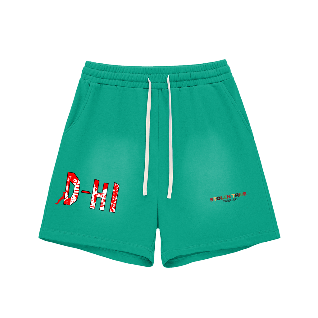 D-Hi Sun Fade Raw Edge Cotton Shorts