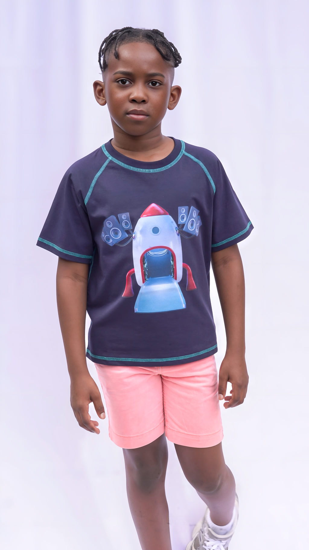 Loose Contrast-Stitched Last Rocket Kids' T-Shirt