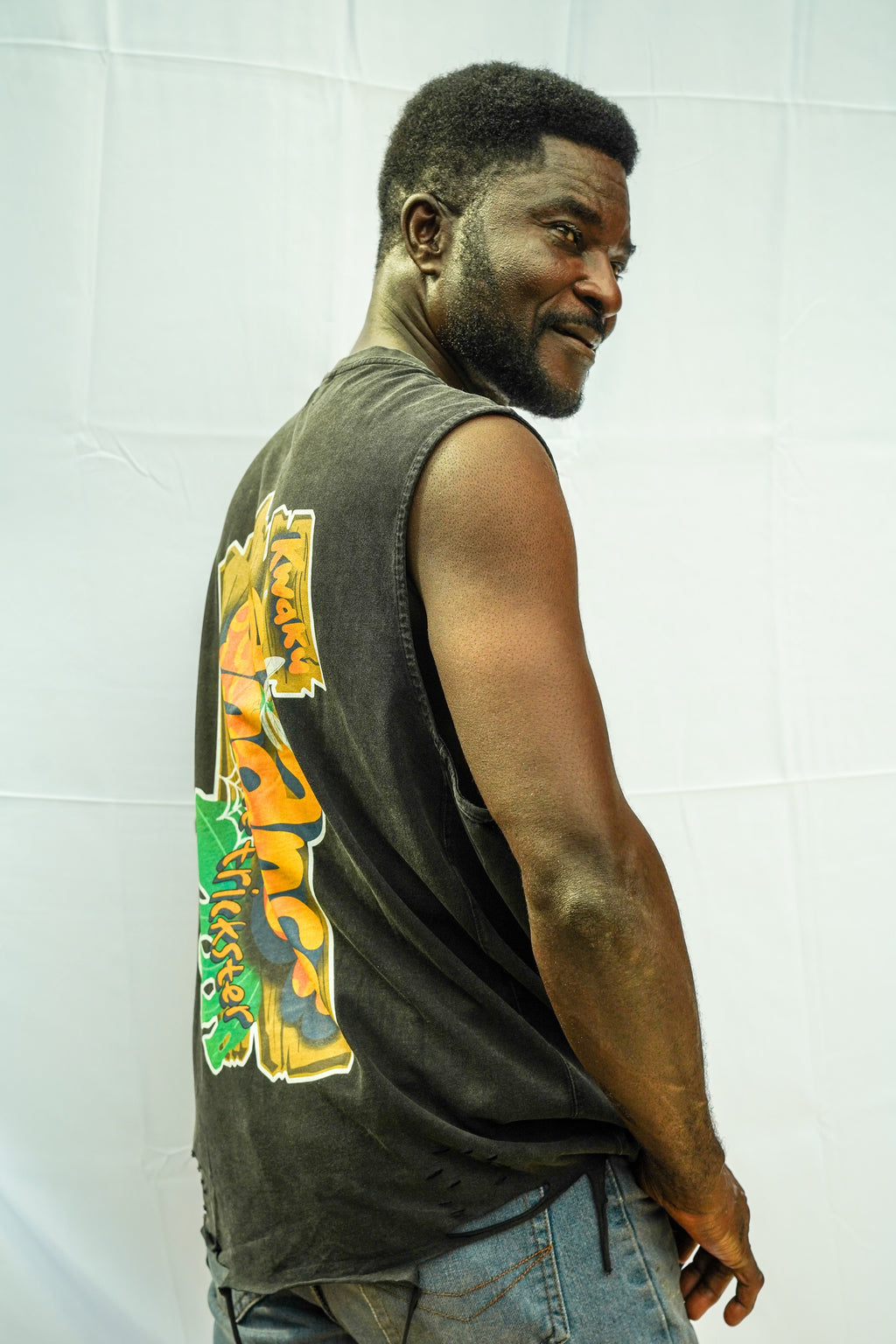 Raw-Hem Ashanti Folklore Tank Top