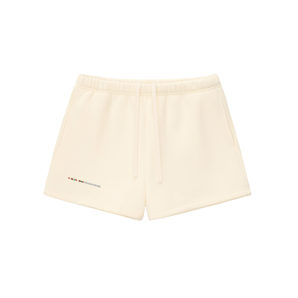 Beige shorts on a white background