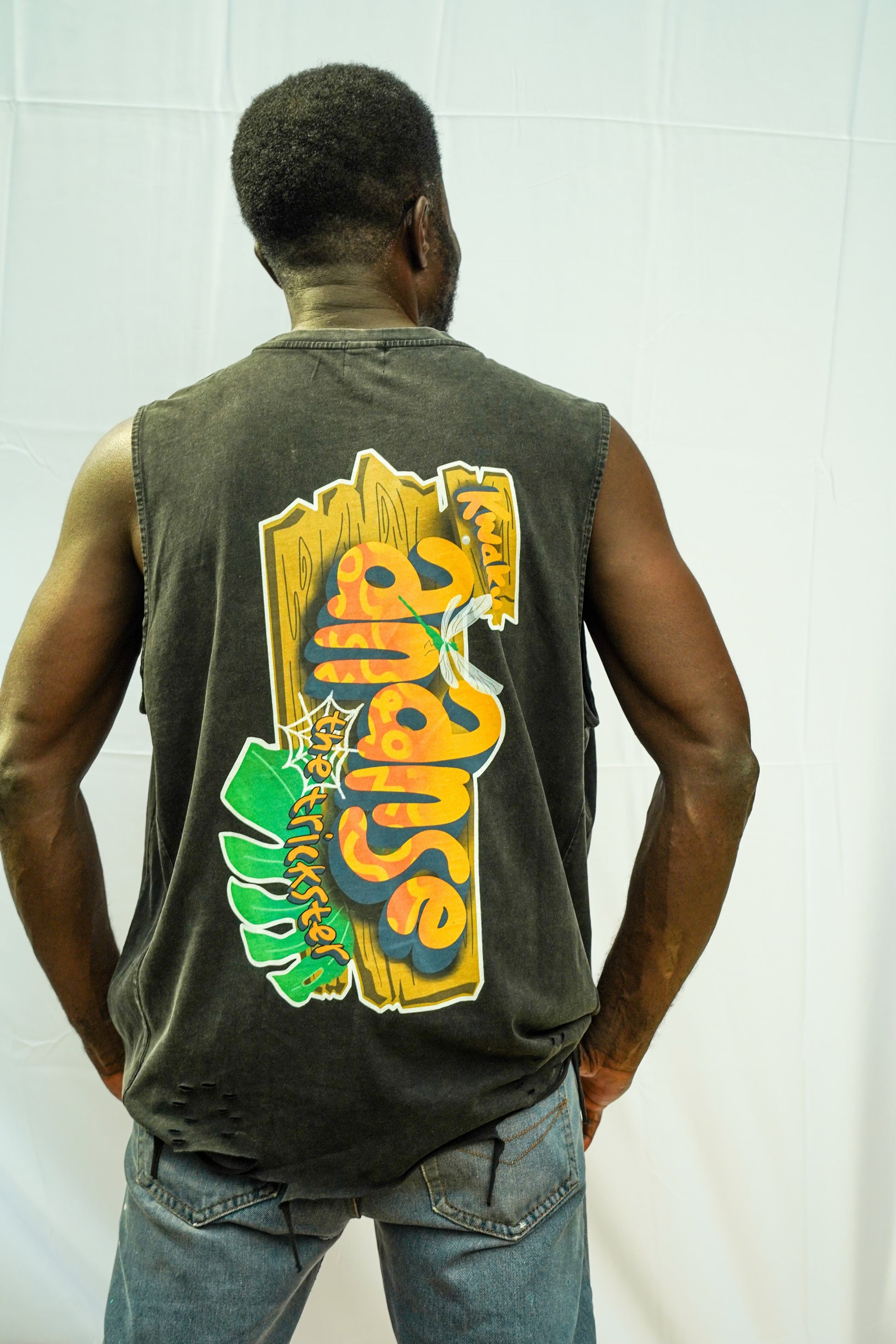 Raw-Hem Ashanti Folklore Tank Top