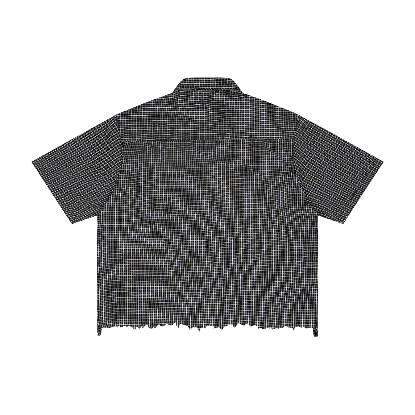 Black and white checkered shirt on a white background