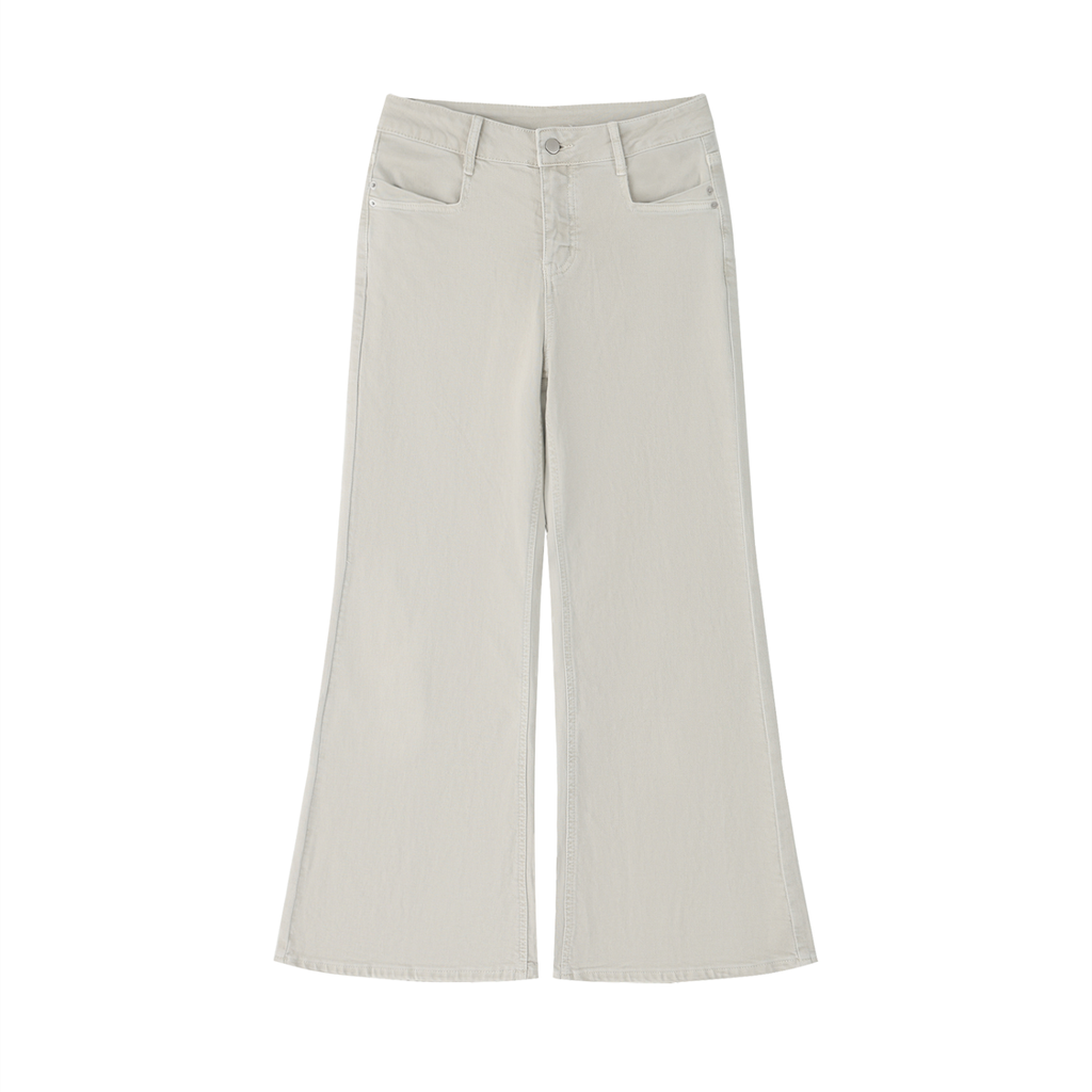 Light gray wide-leg pants on a white background
