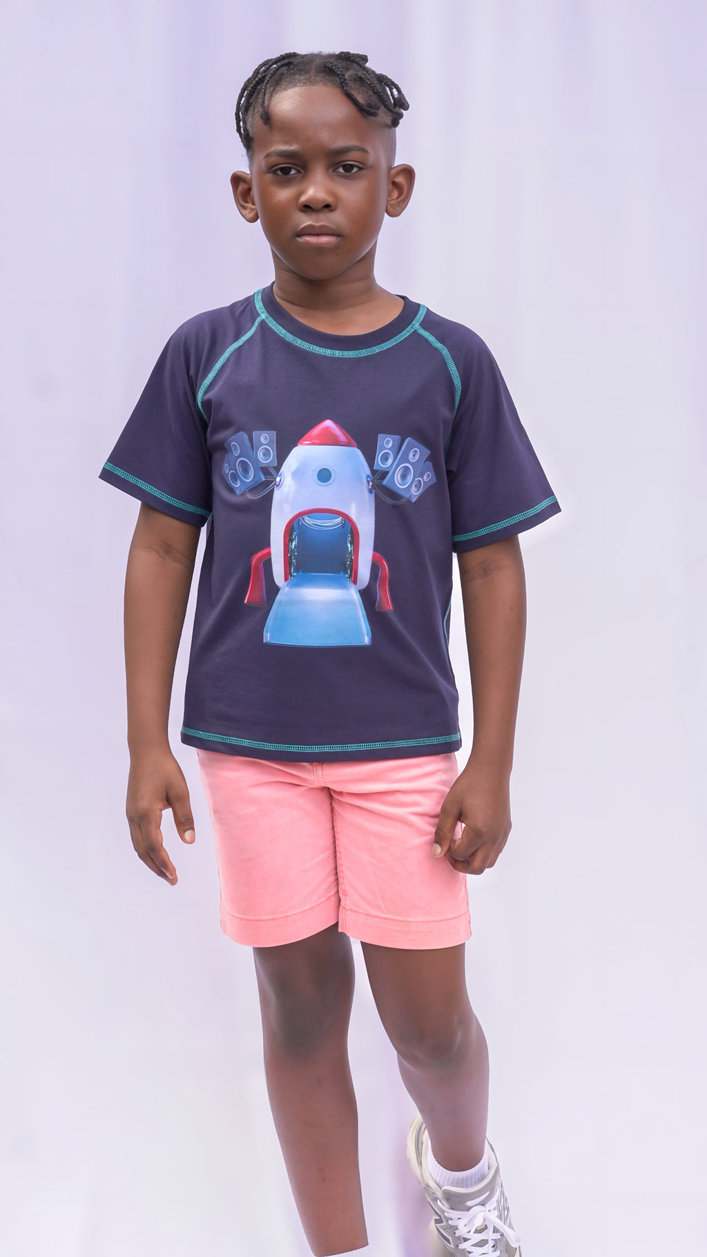 Loose Contrast-Stitched Last Rocket Kids' T-Shirt