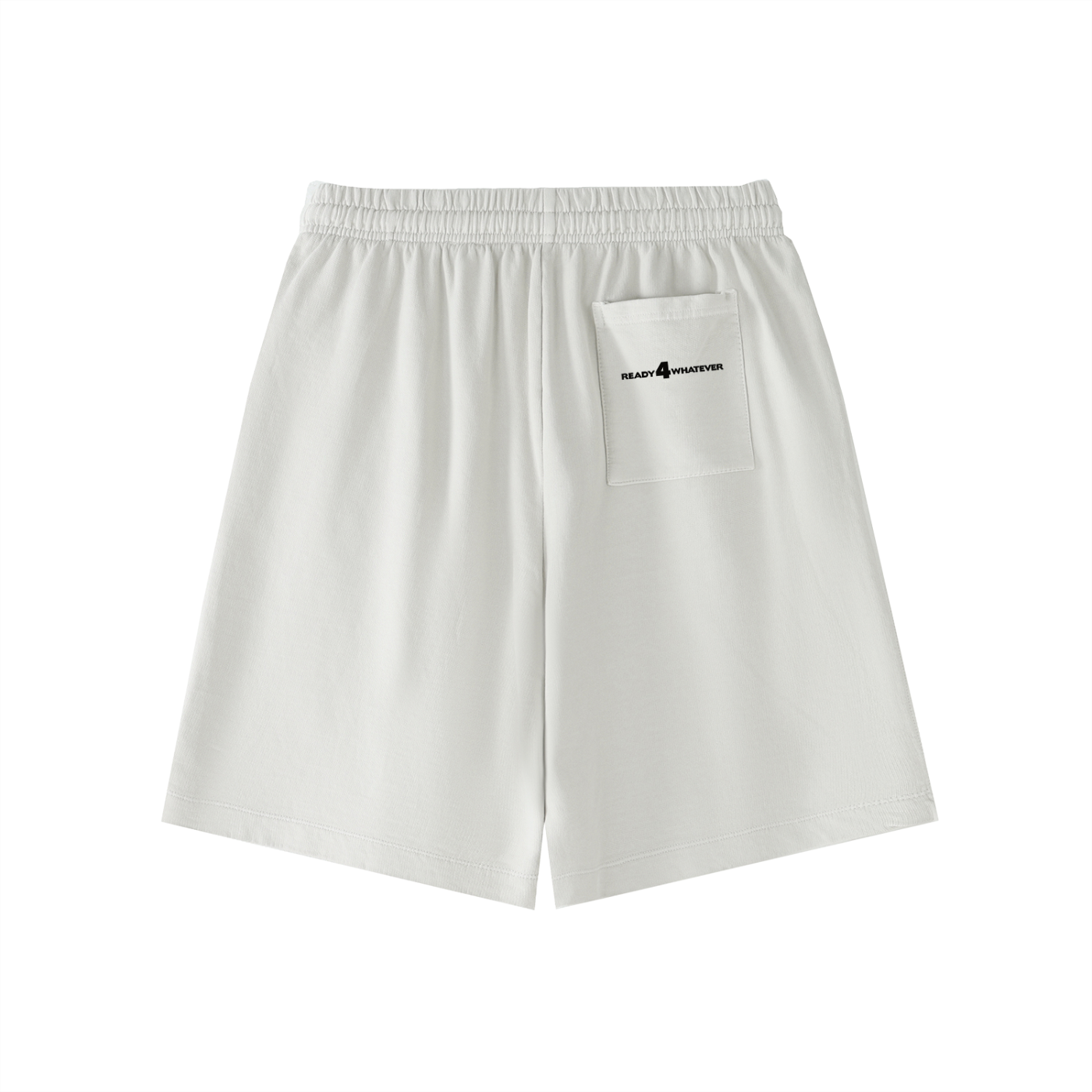White shorts with a logo on a white background