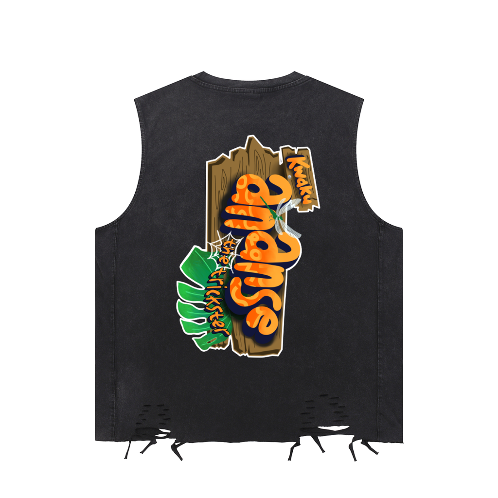 Raw-Hem Ashanti Folklore Tank Top