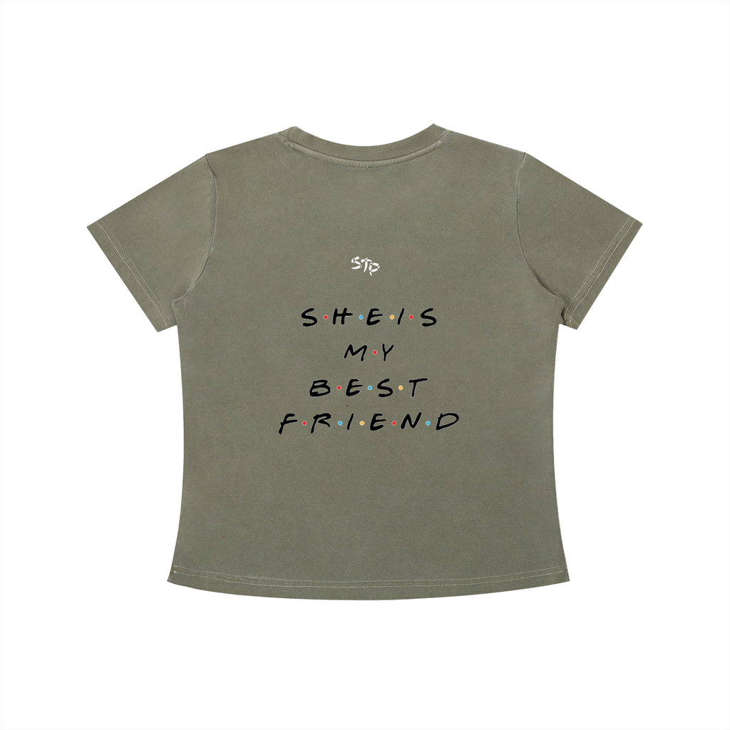Green t-shirt on a white background
