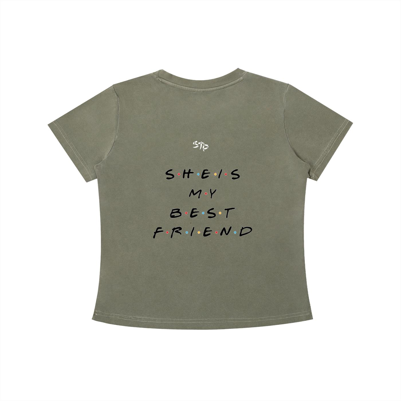 Green t-shirt on a white background