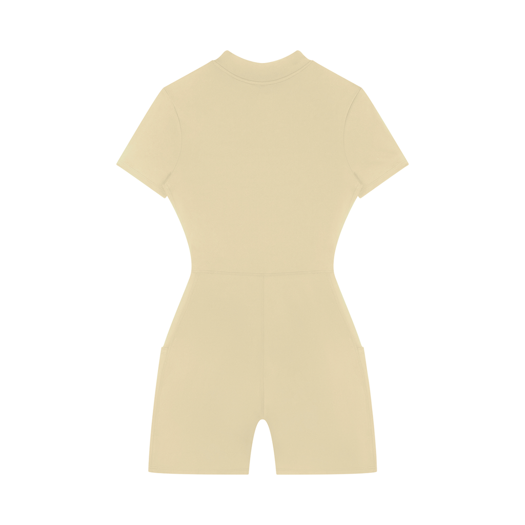 Beige romper on a white background
