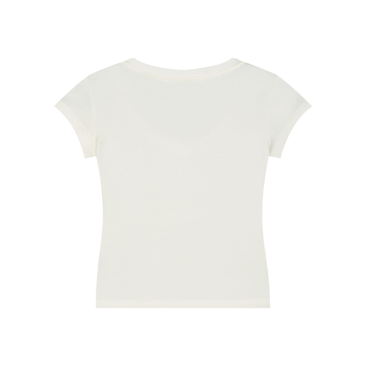 Ivory Essential V-Neck Bodycon T-Shirt