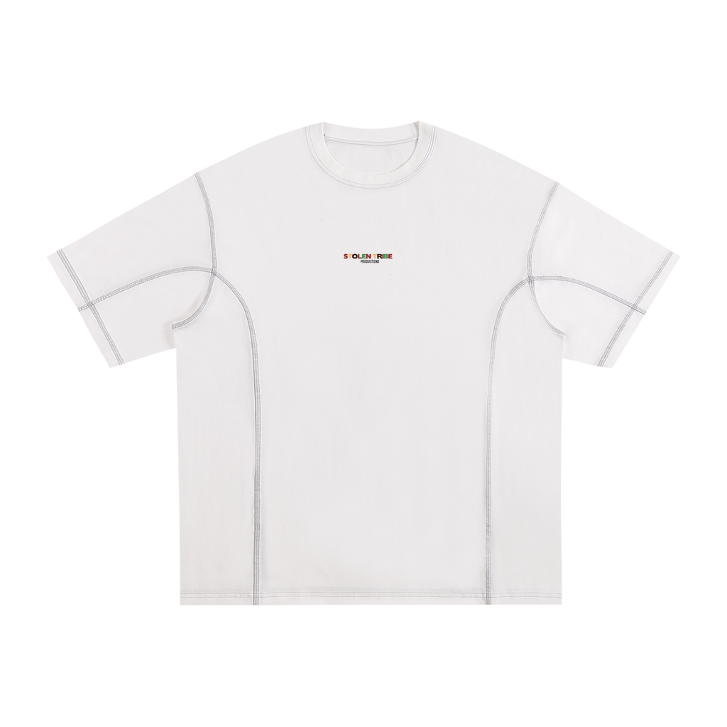 Cruisin' Contrast-Stitched Cotton Ivory T-Shirt