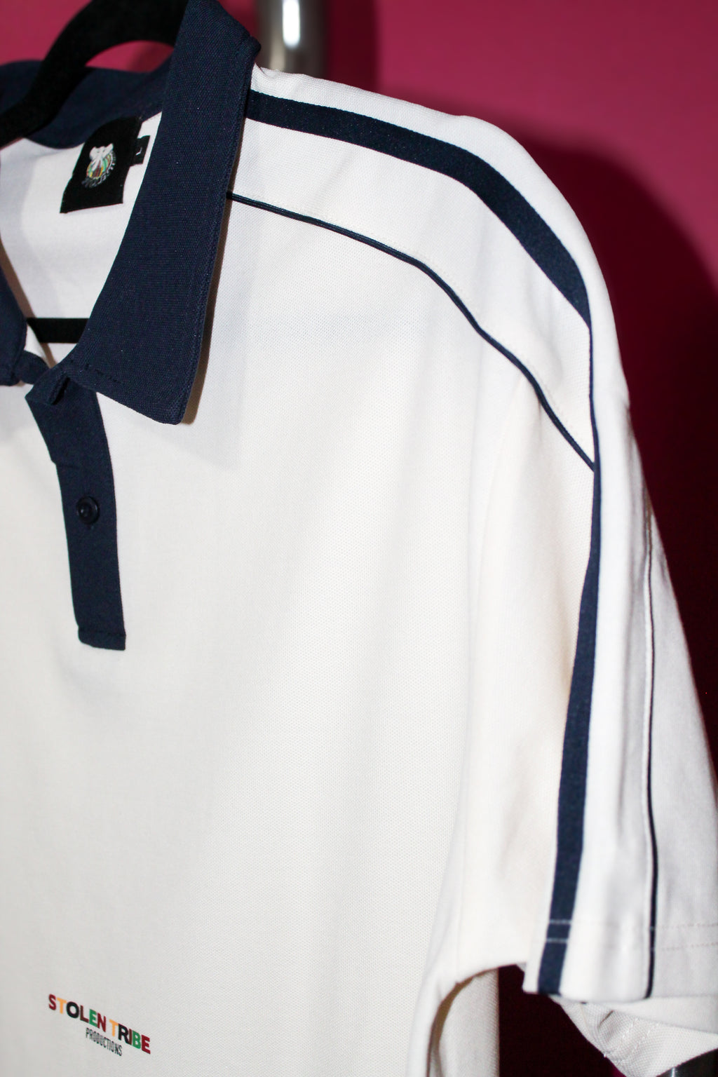 Short-Sleeve Stolen Ivory Contrast Polo Shirt