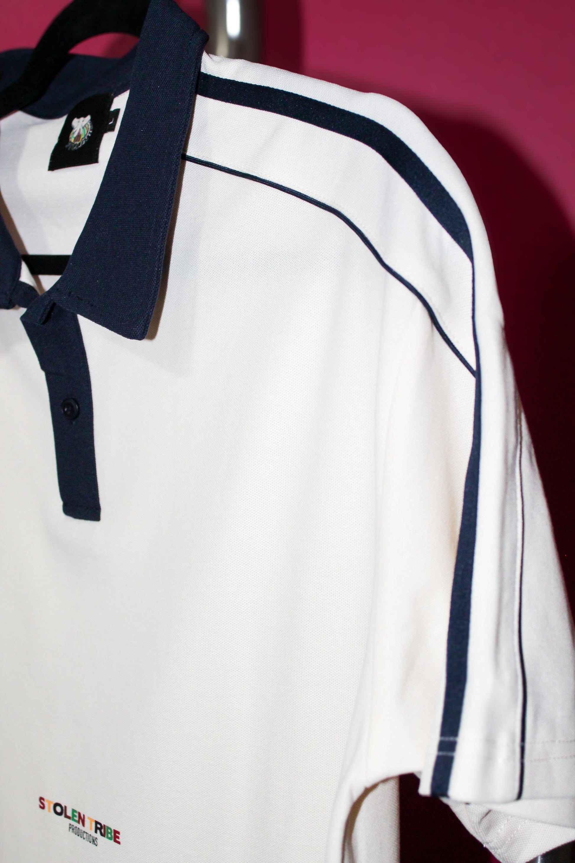 Short-Sleeve Stolen Ivory Contrast Polo Shirt