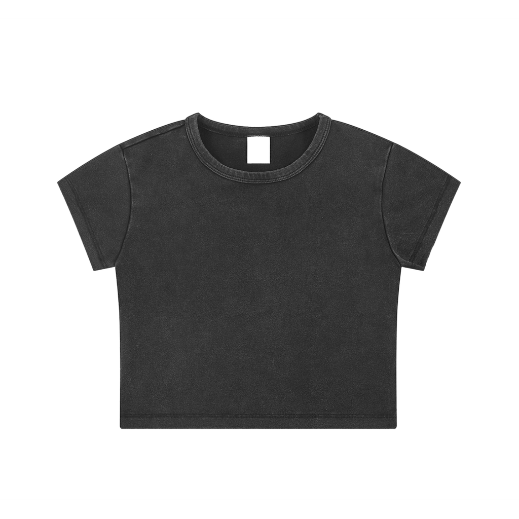 Snow Washed Cotton Crop Top