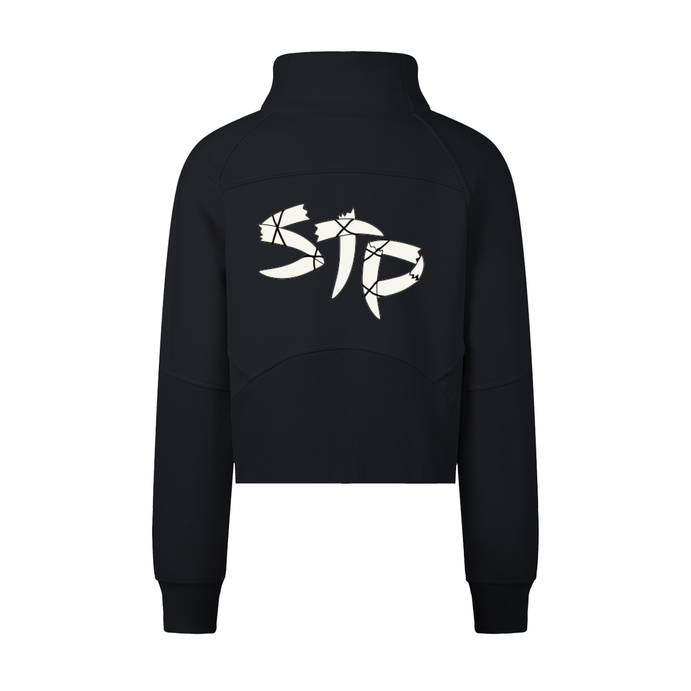 Ivory Cropped Half-Zip Thriller Sweatshirt