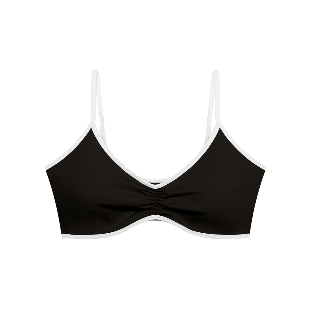 Women's Beauty Color Block Ruched V-Neck Sports Bra